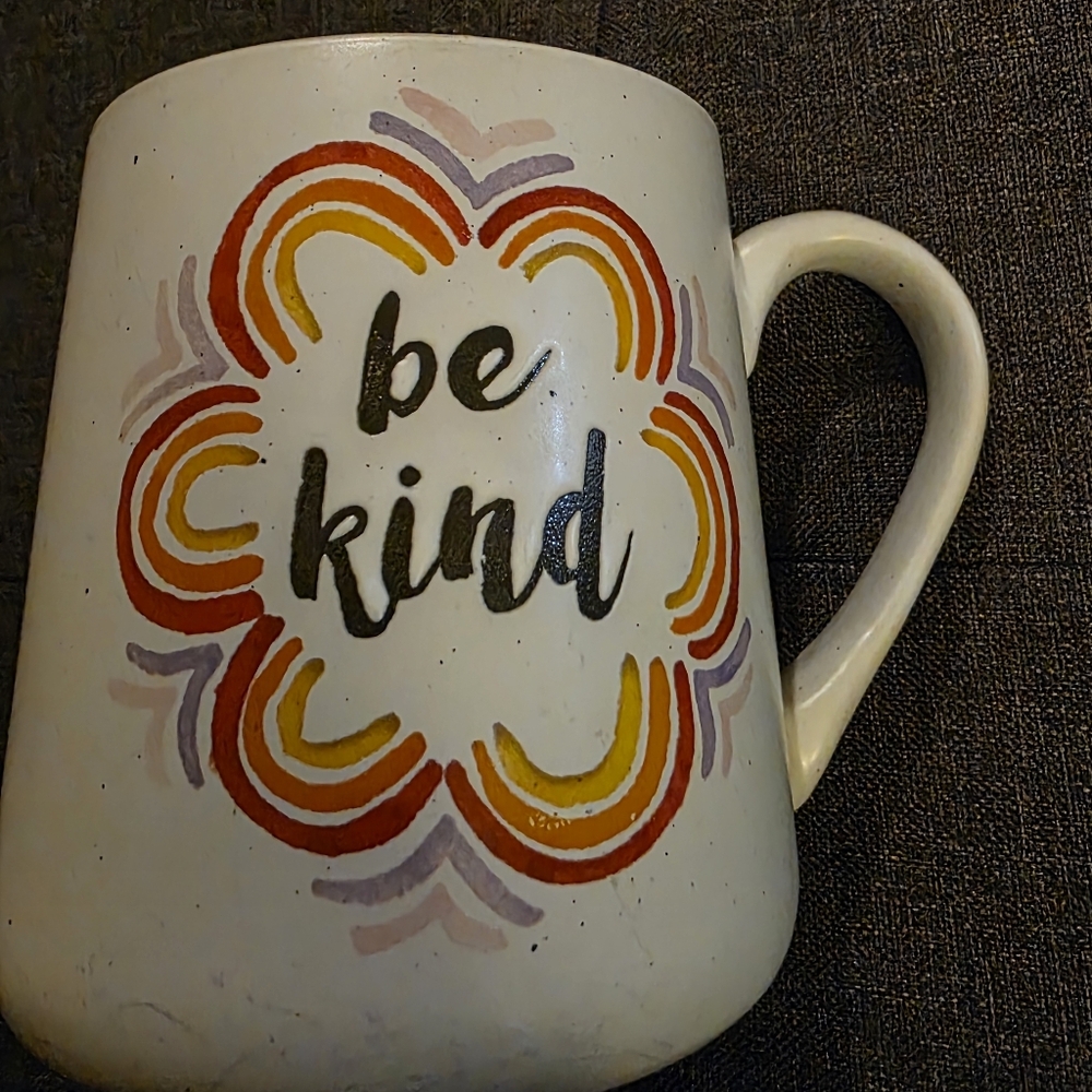 Be Kind Ceramic Mug with Multicolor Design